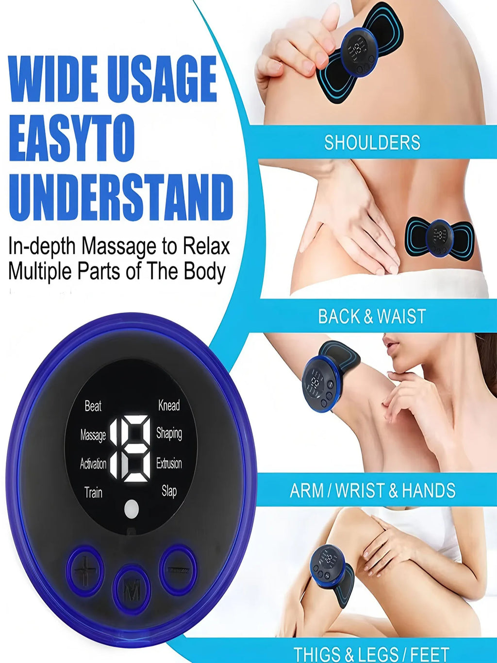 LCD Display EMS Neck Massage Electric Massager Cervical Neck