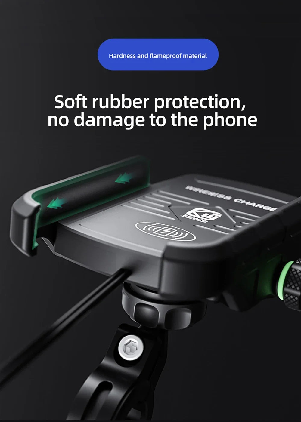 Motorcycle Phone Holder Wireless Charger Moto Motorbike Mirror Mobile Stand Support USB-C Fast Wireless Charging Cellphone Mount