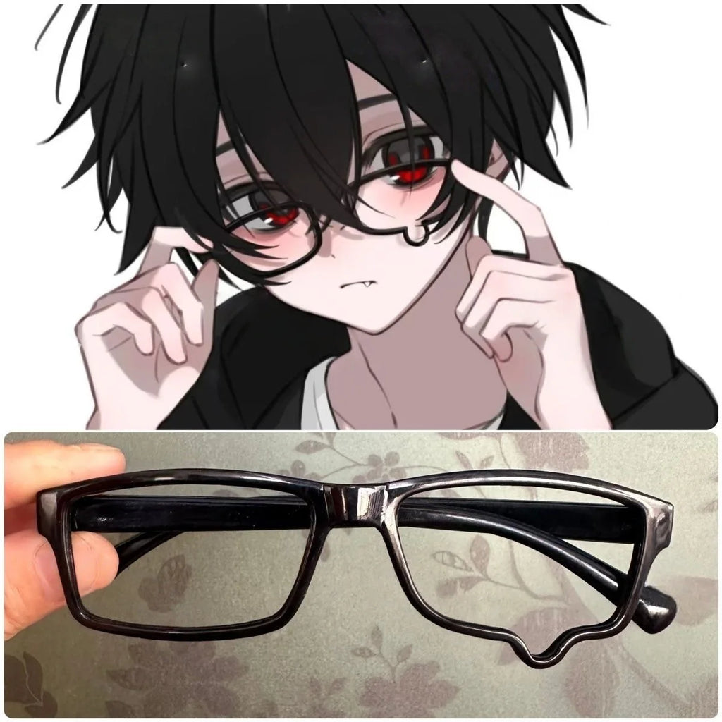 Y2K Anime Without lenses Glasses Dripping Tears Black Frame Unisex Retro Fashion Eyewear Cosplay Cute Accessories