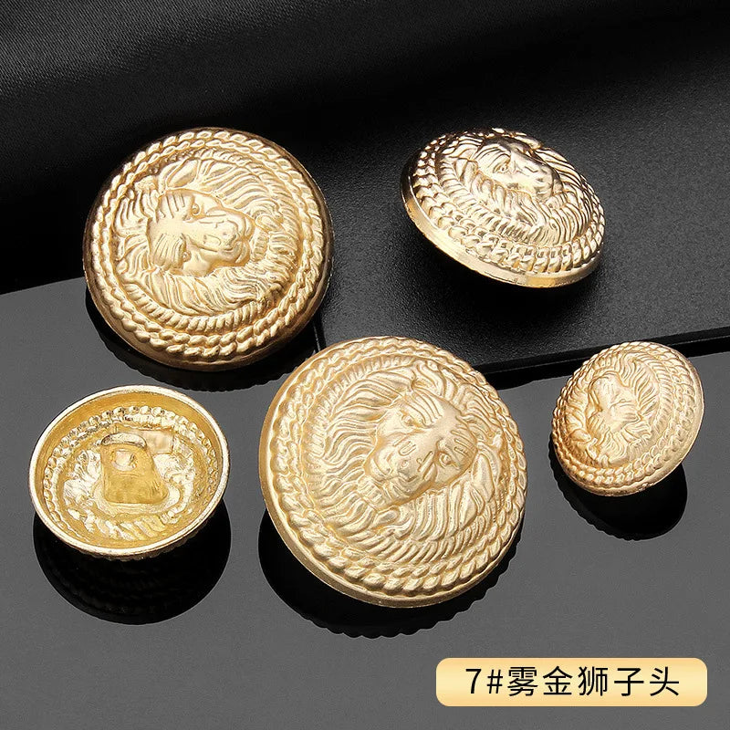 Vintage Gold Black Round Metal Shank Buttons for Diy Craft Handmade Clothing Coat Suit Sweater Scrapbooking Sewing Supplies