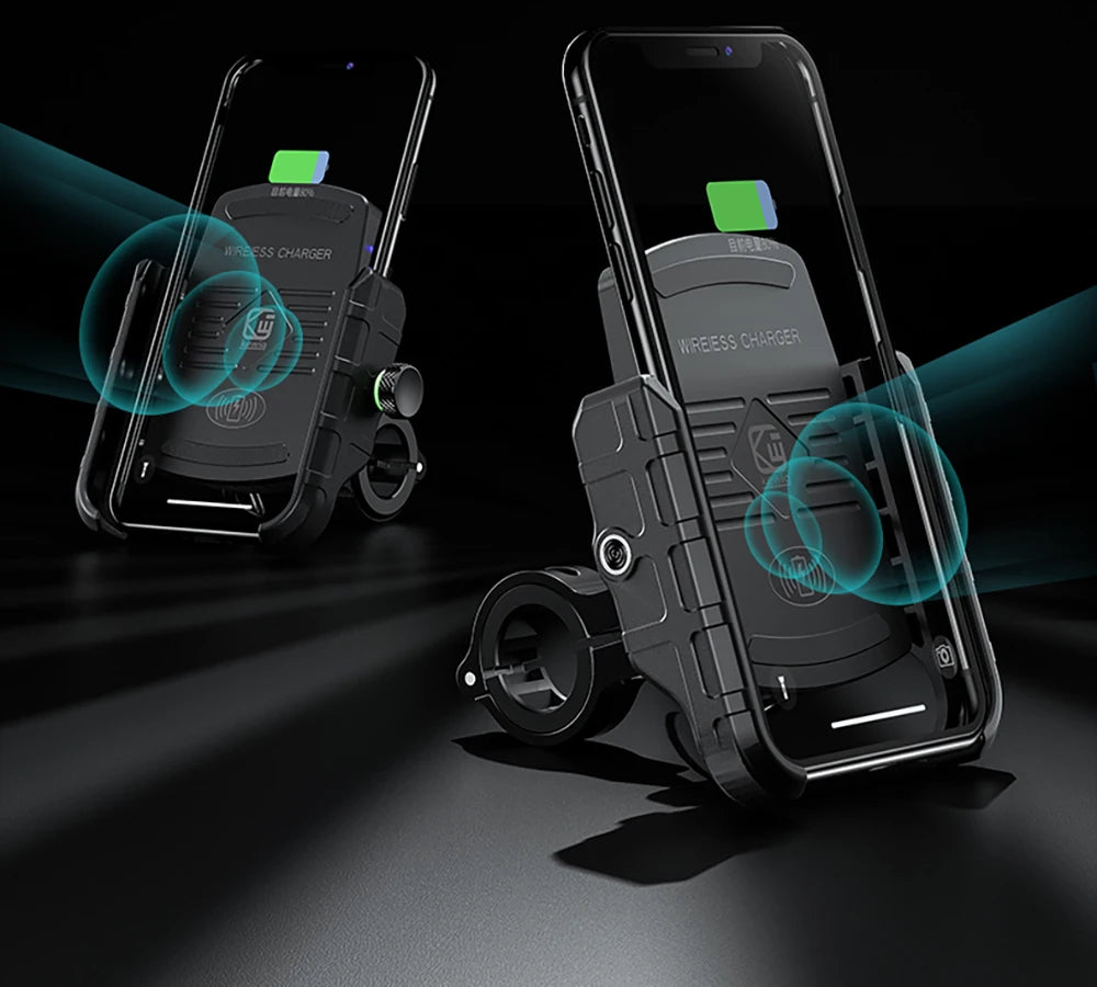 Motorcycle Phone Holder Wireless Charger Moto Motorbike Mirror Mobile Stand Support USB-C Fast Wireless Charging Cellphone Mount