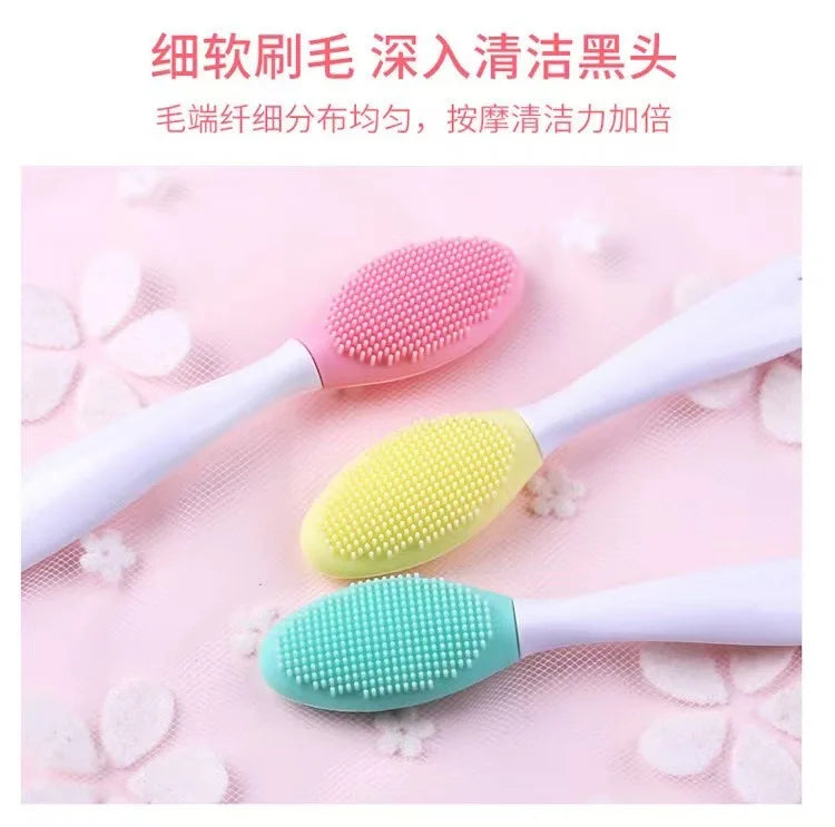 1/5PCS Beauty Skin Care Silicone Face Brush Exfoliating Facial Cleansing Scrub Nose Brush Blackhead Remove Double-Sided Brushes