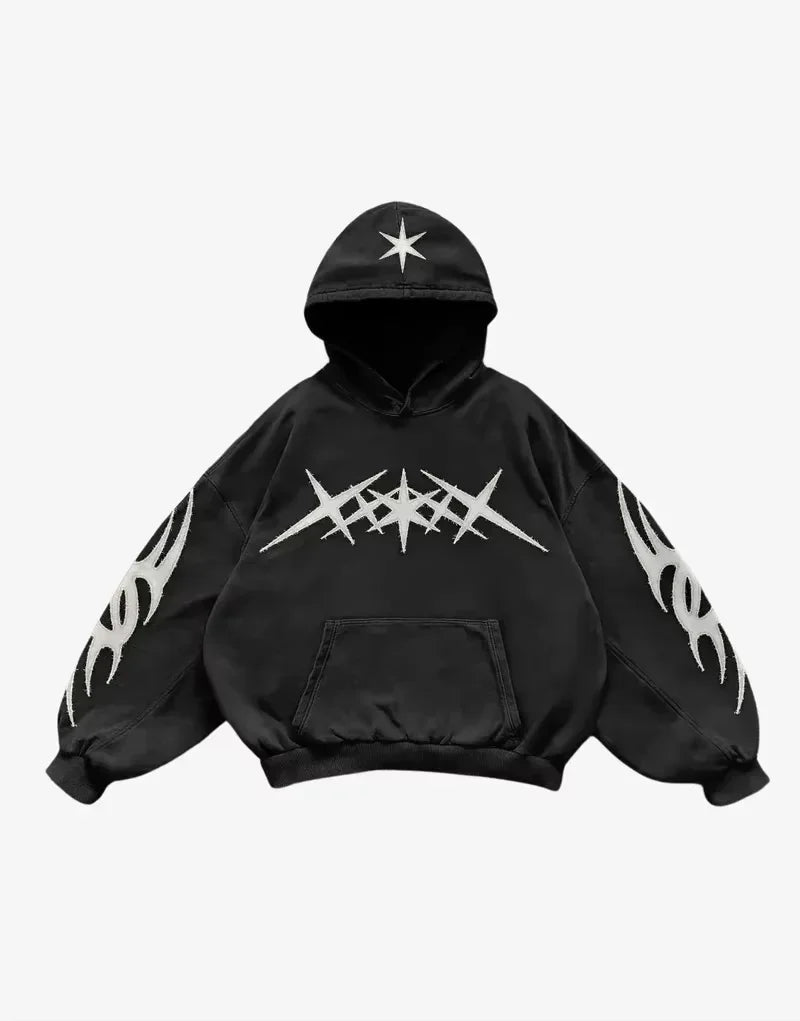 Hooded Sweatshirt Creative Print Pattern Designs Men Harajuku Style Casual Hip Hop Element Hoodie Fall and Winter Long Sleeve