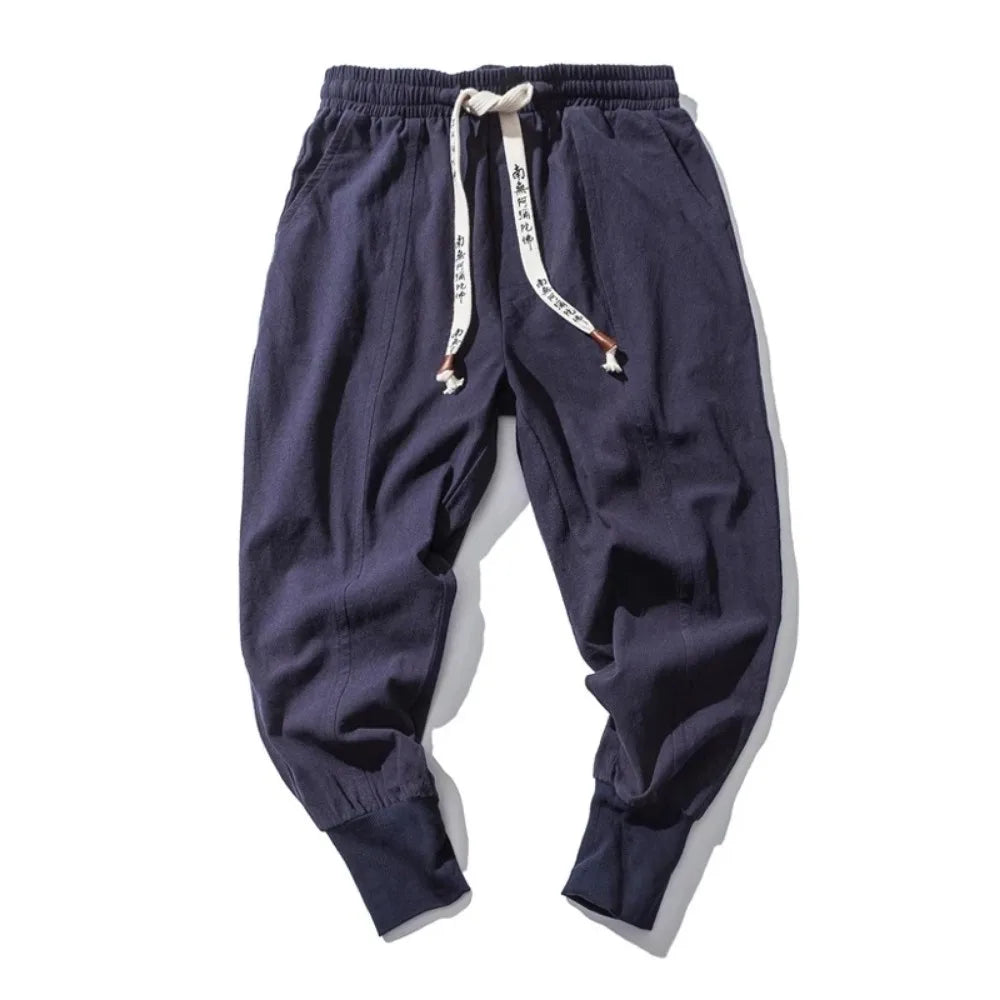Cotton Harem Pants Men Streetwear Joggers New Baggy Drop-crotch