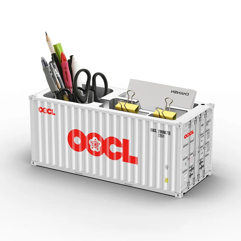 1/20 Scale Simulated Shipping Cargo Container Model Pen Holder Storage Box New Styles Plastic Storage Box Desktop Organizer