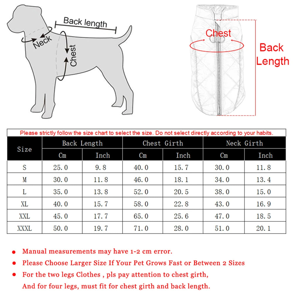 Pet Dog Clothes Waterproof Winter Warm Puppy Jacket Coat with D-ring Reflective Windproof Vest Outfits Chihuahua Pug Costume
