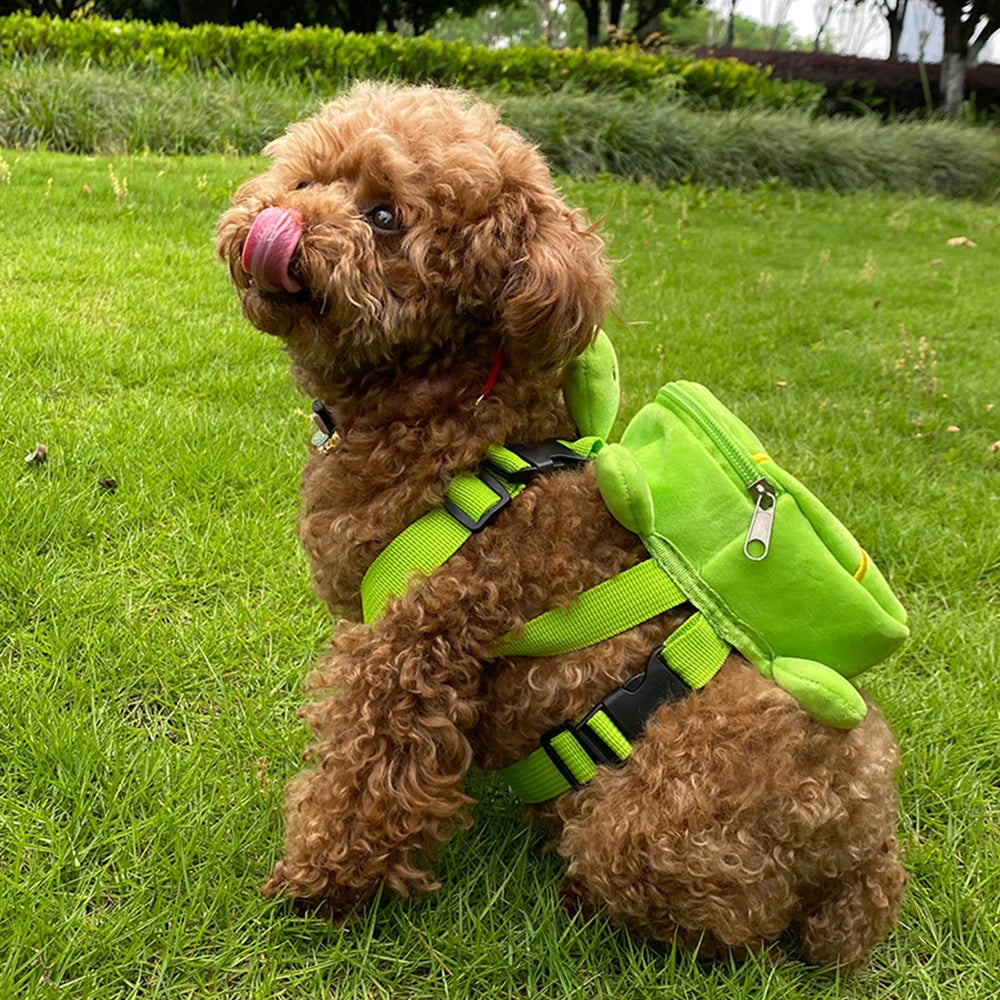 Turtle Shape Dog Snack Bag Large Capacity Pet Backpack Portable Soft Puppy School Bag Convenient Cute Puppy Carrier