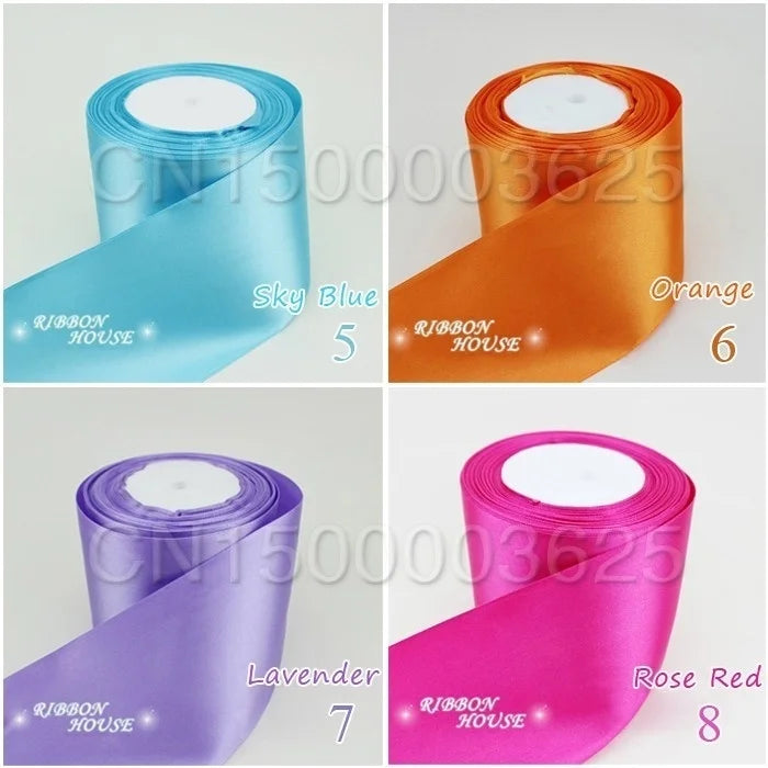 (25 yards/roll) 3" (75mm) Single Face Satin Ribbon Webbing Decoration Gift Christmas Ribbons