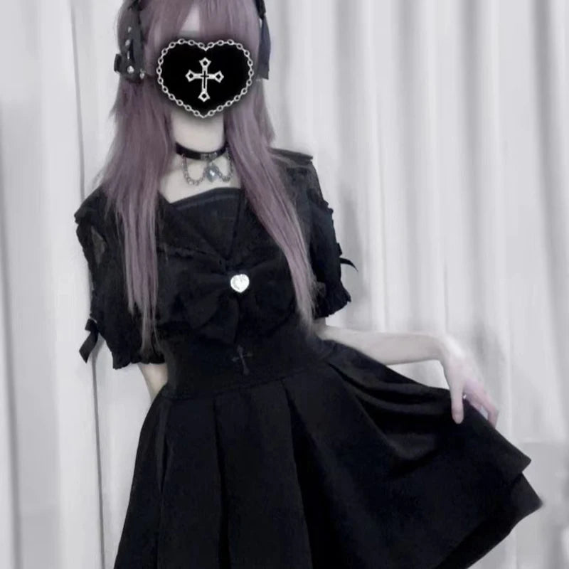 Kawaii Women Shirts Jirai Kei Lolita Y2K Cute Japanese Style Blouse Elegant Short Sleeve Sweet Tops Casual Aesthetic Shirt 2025