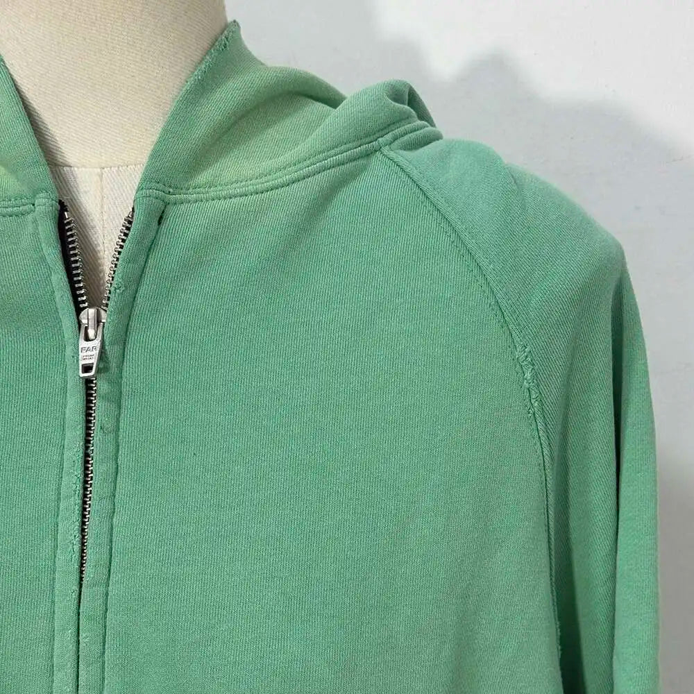 PFNW American Washed Vintage Zipper Cardigan Hooded Sweatshirt Loose Causal Men's Trendy Outerwear Oversized Tops New 28W5522