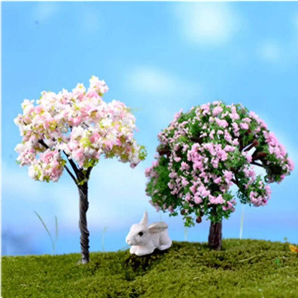 Durable Plastic Sakura Miniatures Rural Style Model Simulation Trees Landscape Vivid Micro Landscape