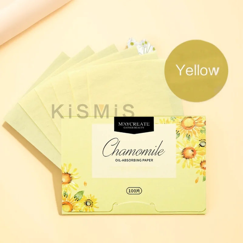 100 Sheets Oil Blotting Paper for Face Absorbs Excess Shine and Oil Portable Matte Facial Tissues for Oily Skin Care