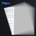 50/100pcs Clear A4 Plastic File Folders - 11-Hole 3-Ring