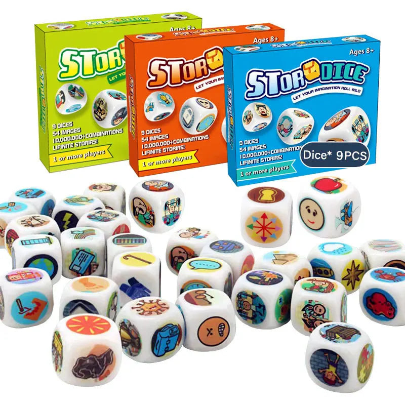 Montessori Story Dice Educational Toys DIY Imagination Storytelling Interactive Board Game Logical Thinking Toys For Children