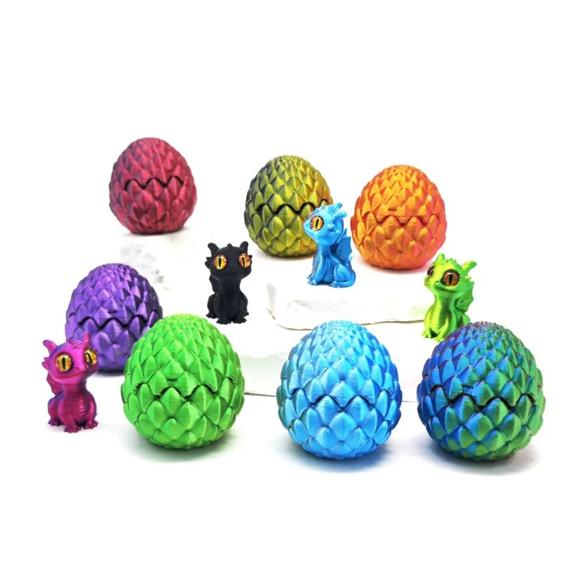 3D Printed Toys Mini Dragon Egg Set Creative Simulations Model Easter Home Decor Kids Gift Cute 3D Printing Design