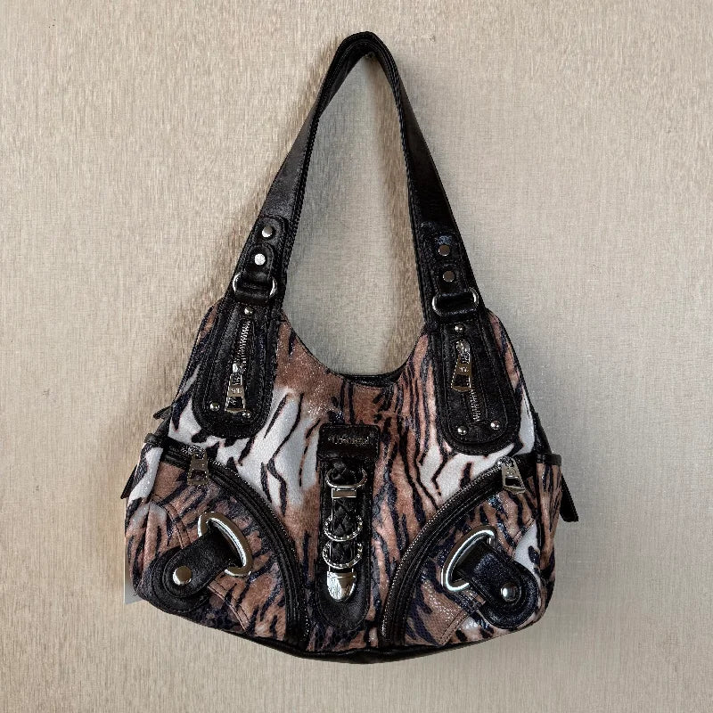 Vintage Red Leopard Print Hobo Bag Leather