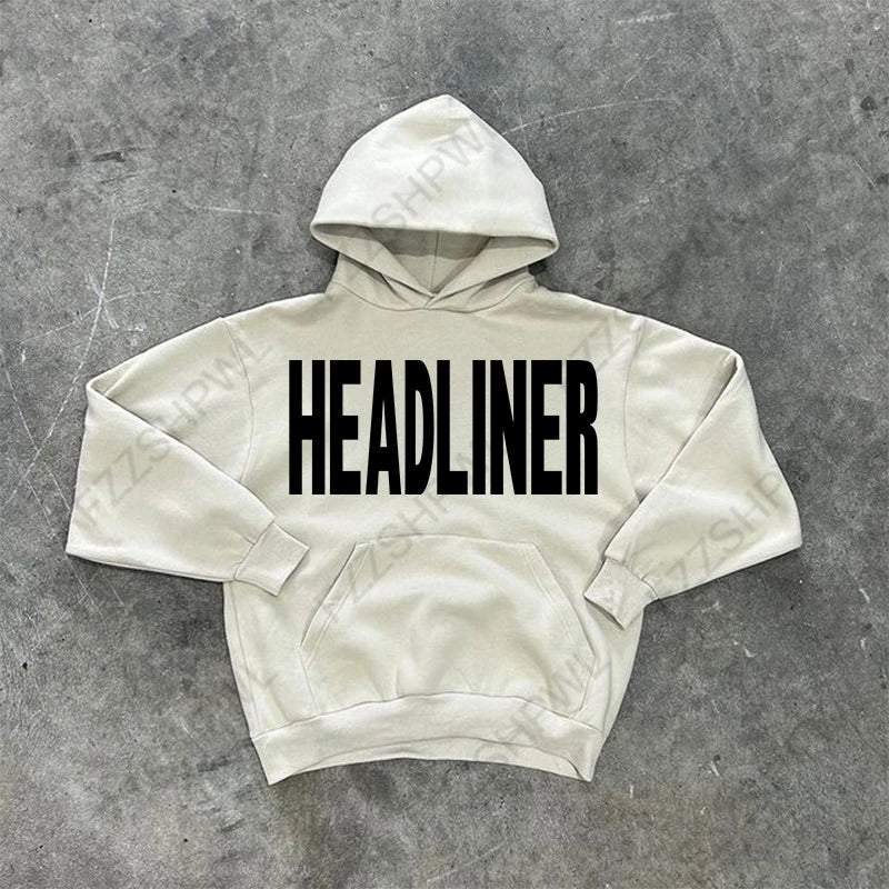 Y2k American Harajuku Punk Hip-Hop Gothic Letter Print Sweatshirt Hoodie Men And Women Retro Two-Fake Loose Oversized Steetwear
