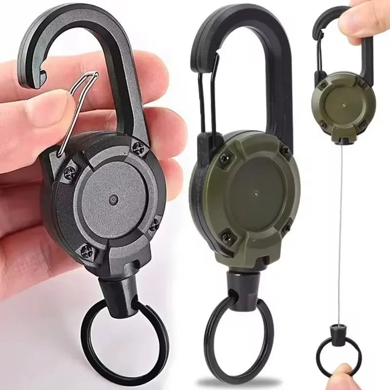 Retractable Heavy Duty Pull Reel Carabiner Strong Steel Wire