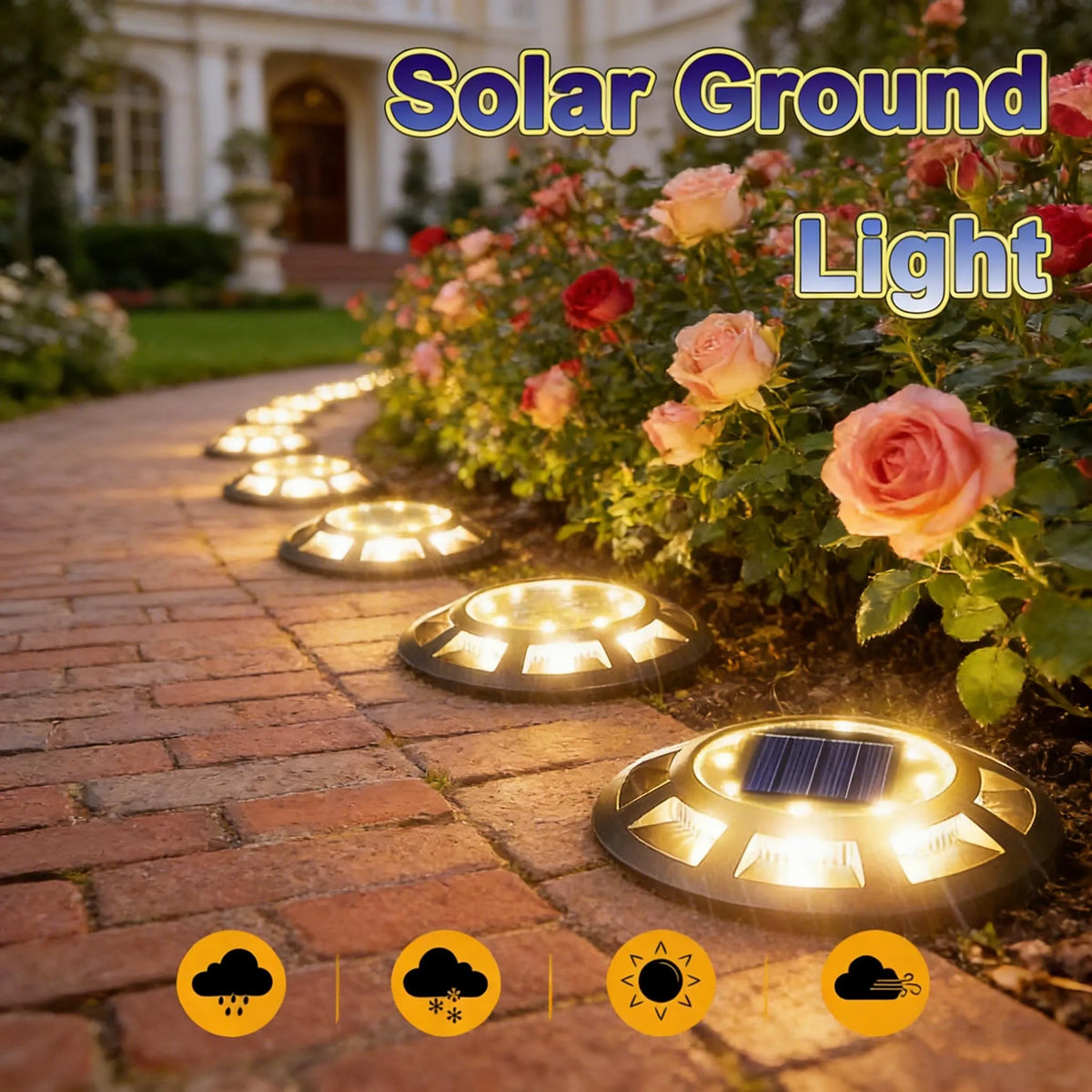 Solar Ground Lights LED Waterproof Solar Garden Lights Outdoor