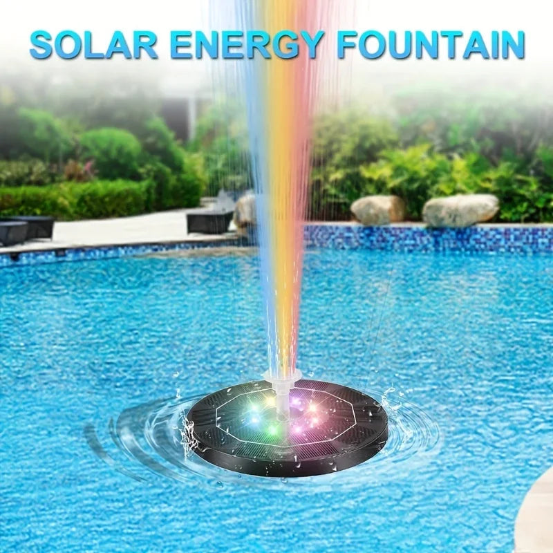 3W/3.5W solar fountain with LED lights, creative DIY fish pond decoration, suitable for garden bird bath, pond, swimming pool