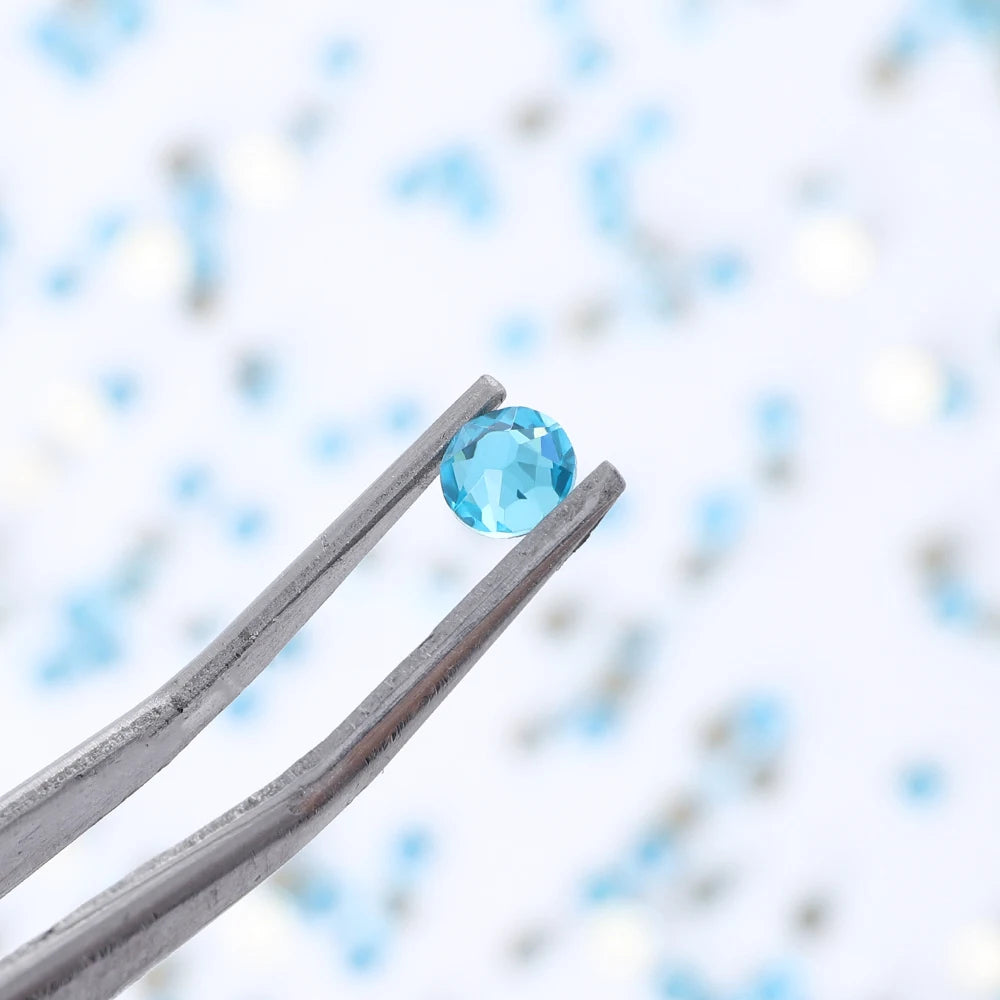 SS10-SS30 2088 Blue 8 Big 8 Small Non Hotfix Diy Strass Crystal Rhinestones Stick On Nail Art Decorations DIY Needlework Clothes