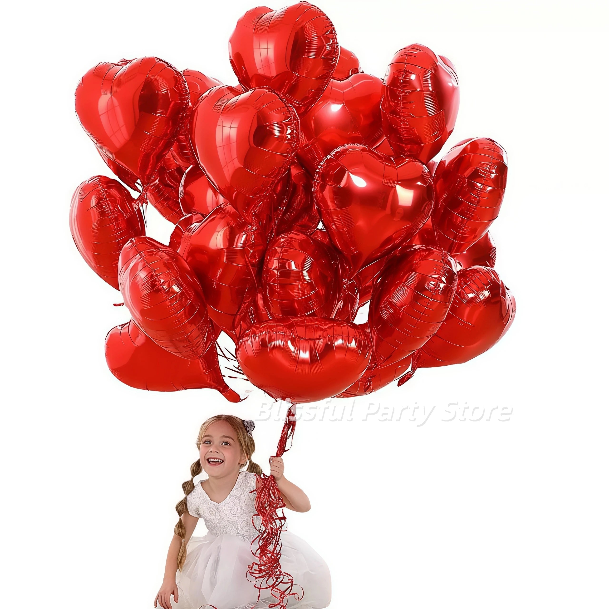50pcs 5/10/18inch Foil Red Heart Balloons Valentine's Day Romantic Atmosphere Scene Decor Birthday Anniversary Background Globos