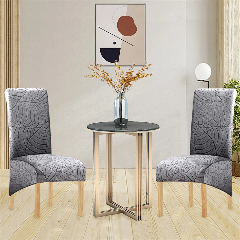1PC Jacquard Chair Cover Stretch XL Size Long Back Chair Covers Seat Covers For Wedding Dining Room Home Kitchen Chairs