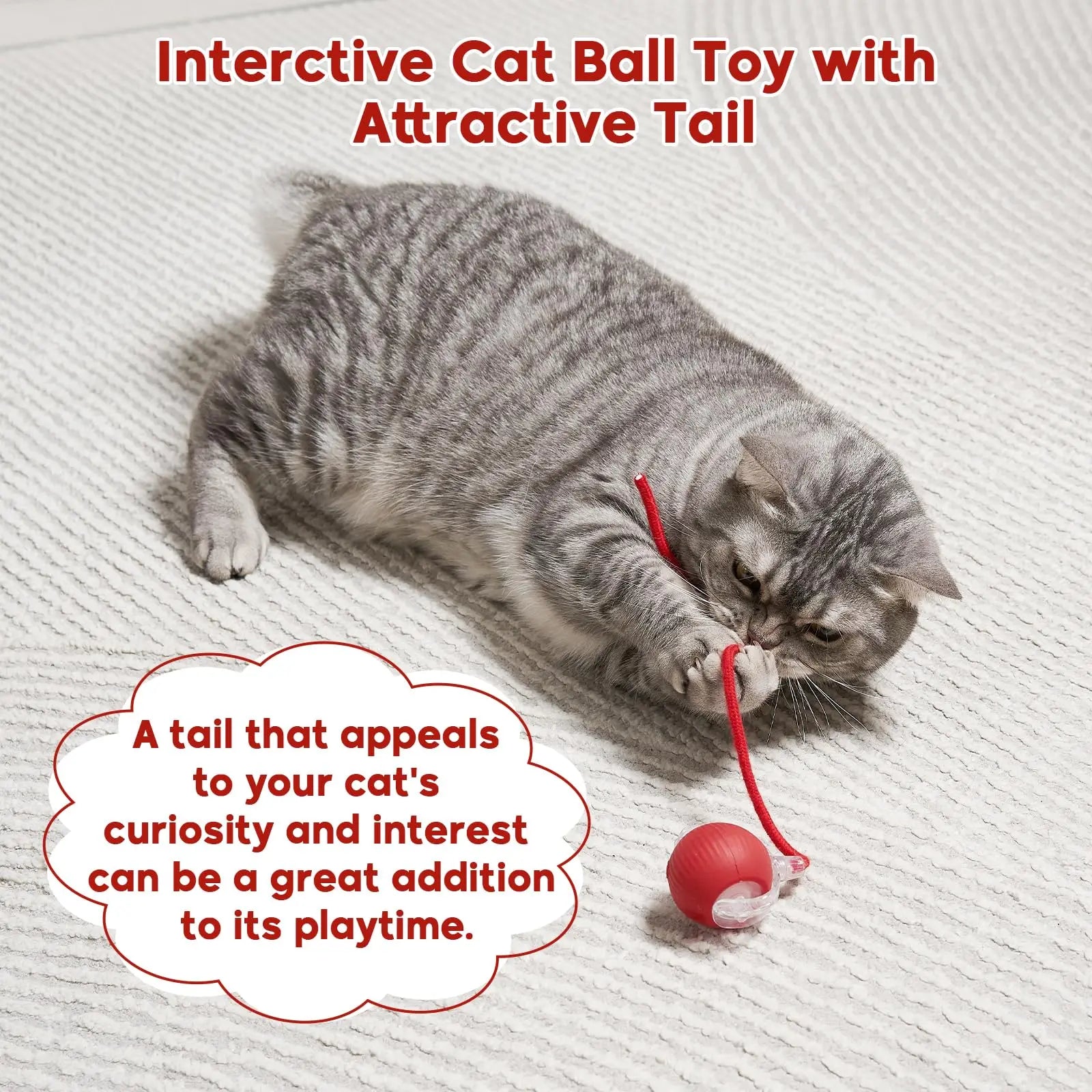 Interactive Dog Cat Toy Ball, Automatic Moving Bouncing Rolling, Pet Smart Chase Ball Rechargeable, Enrichment Toys