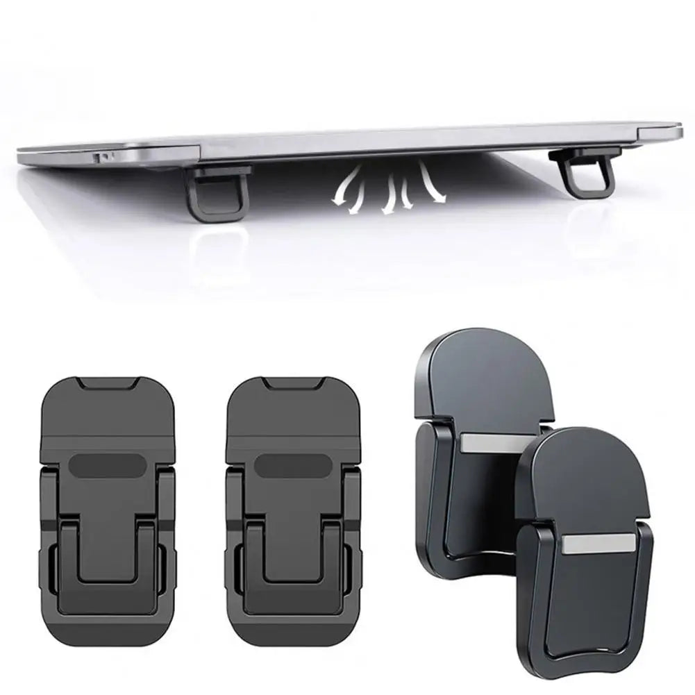 1 Pair Laptop Stand Computer Keyboard Holder Foldable Mini Size Computer Support Holder Space-saving Desk Organizer Laptop Riser