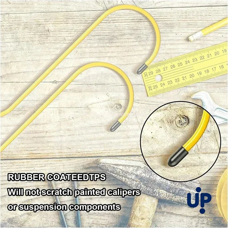S-Shaped Brake Caliper Hanger Hooks with Rubber Tips - Universal Auto Tool for Brake Pad Replacement & Maintenance