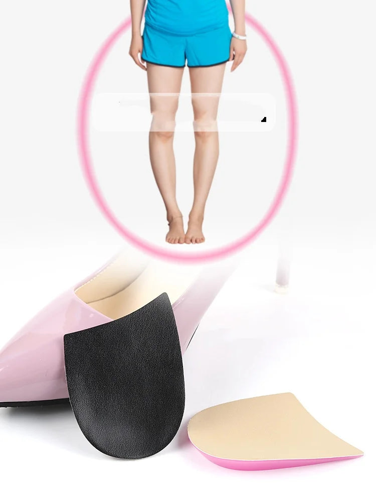 Heel Pad For Men Women Leather O-shaped Orthopedic Insoles