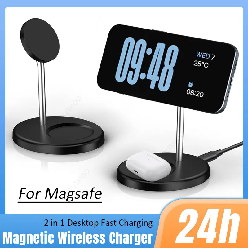 2-in-1 Magnetic Wireless Charger Stand