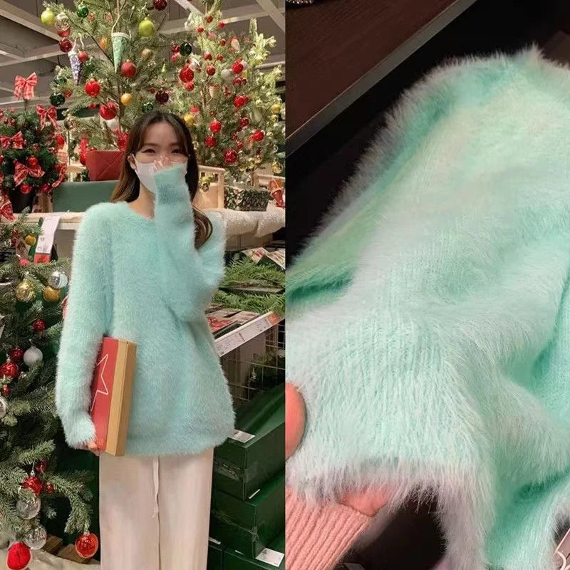 Long Hair  Fur Yarn 500g Simulation Smooth Soft Non Shedding Woolen Sweater Hat Yarn for Hand Knitting Winter Fashion
