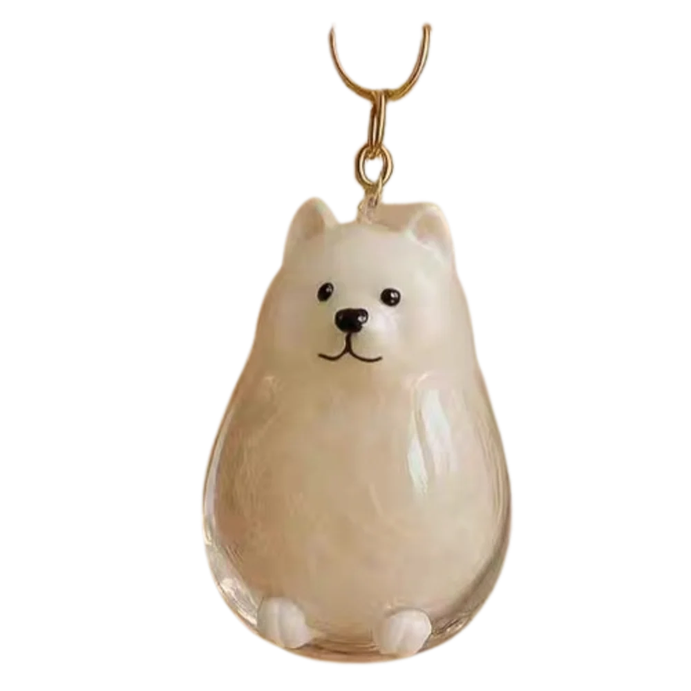 Dog Shape Dog Hair Storage Box Transparent Hair Grooming Pet Hair Keychain DIY Handmade Acrylic Puppy Pendants Backpack