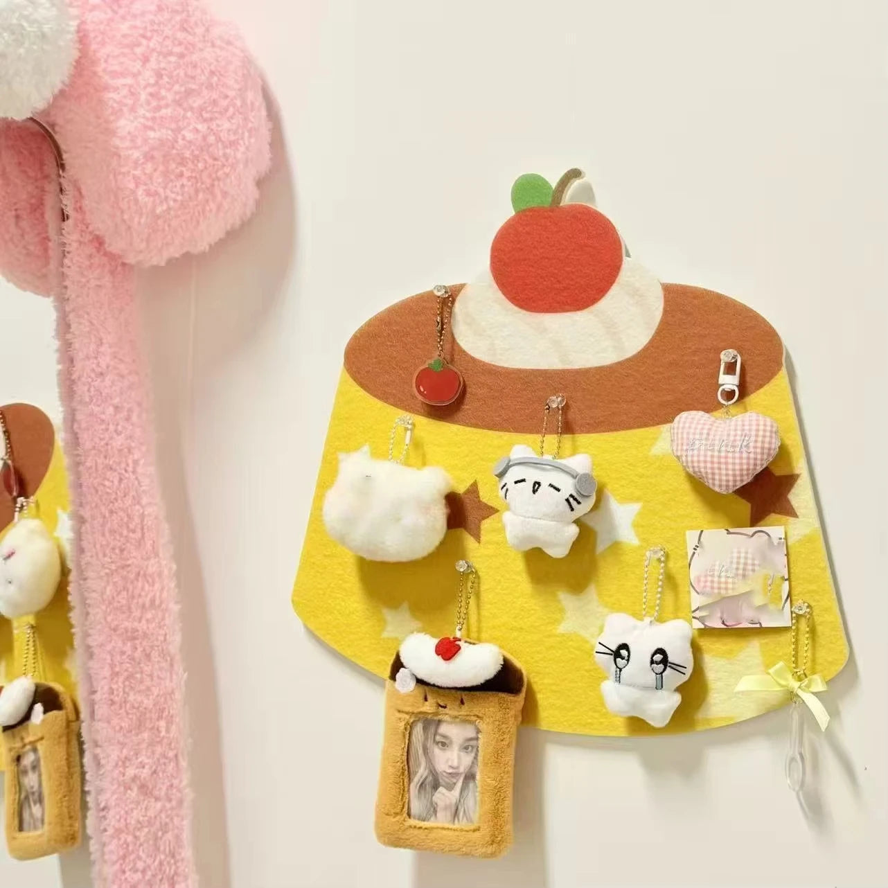 New Pudding Egg Pine Cartoon Felt Cork Board Photo Message Board Wall Dormitory Punch-free Wall Room Decoration Cute Gift 2025