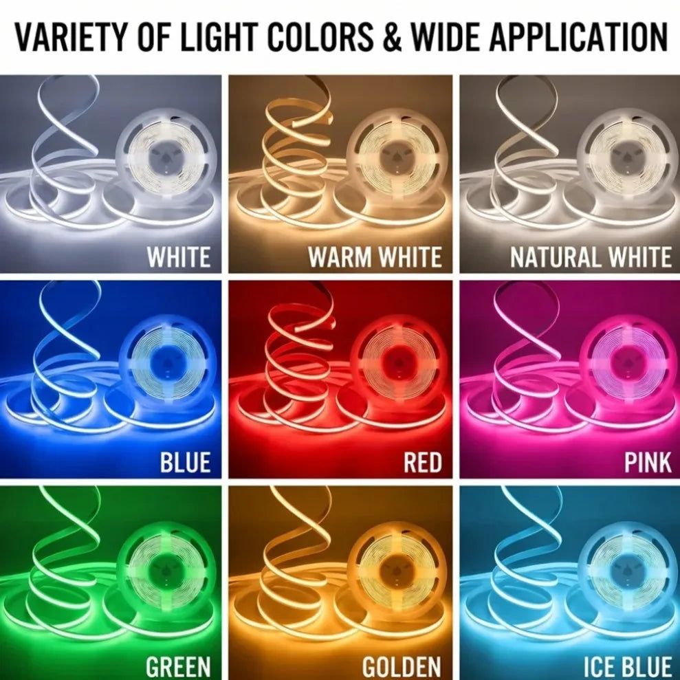 320LEDs/M COB LED Strip DC12V With White/Black DuPont Wire Connector For Kitchen Cabinet Layered Under Wine Cabinet Show Light