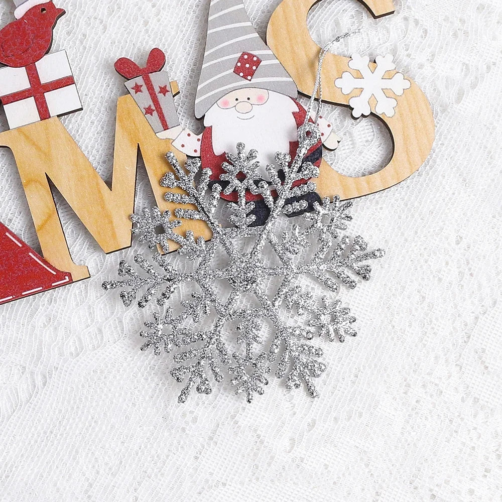 3/6Pcs Artificial Snowflake Christmas Decorations Xmas Tree Pendant Ornament for Home Decor Navidad New Year 2026 Party Supplies