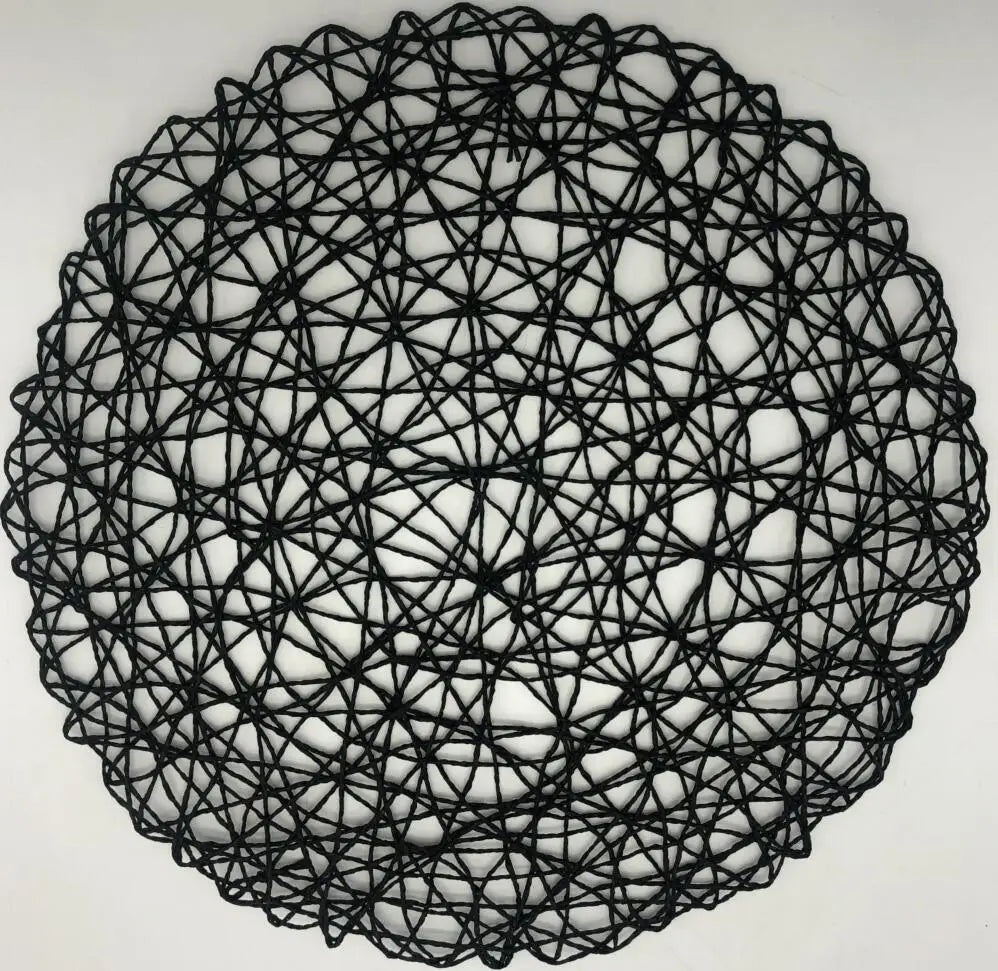 15'' Paper Braided Round Placemats Natural Non-Slip Heat Resistant Table Mats for Dining Tables Woven Indoor & Outdoor Placemats