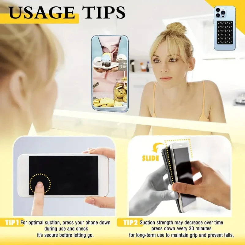 Double-Sided Suction Cup Phone Holder Glass
