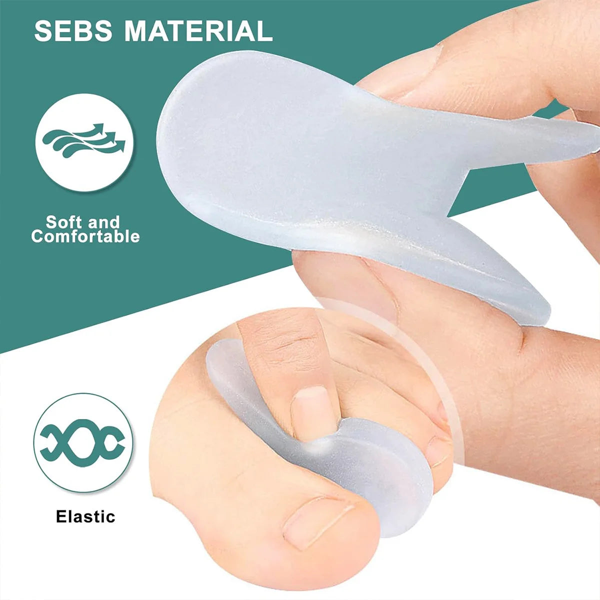 Gel Toe Separators, Suitable for Overlapping Toes, Toe Friction, Blisters, Calluses, Shoe Pressure, Toe Pain,Flared Design(8pcs)