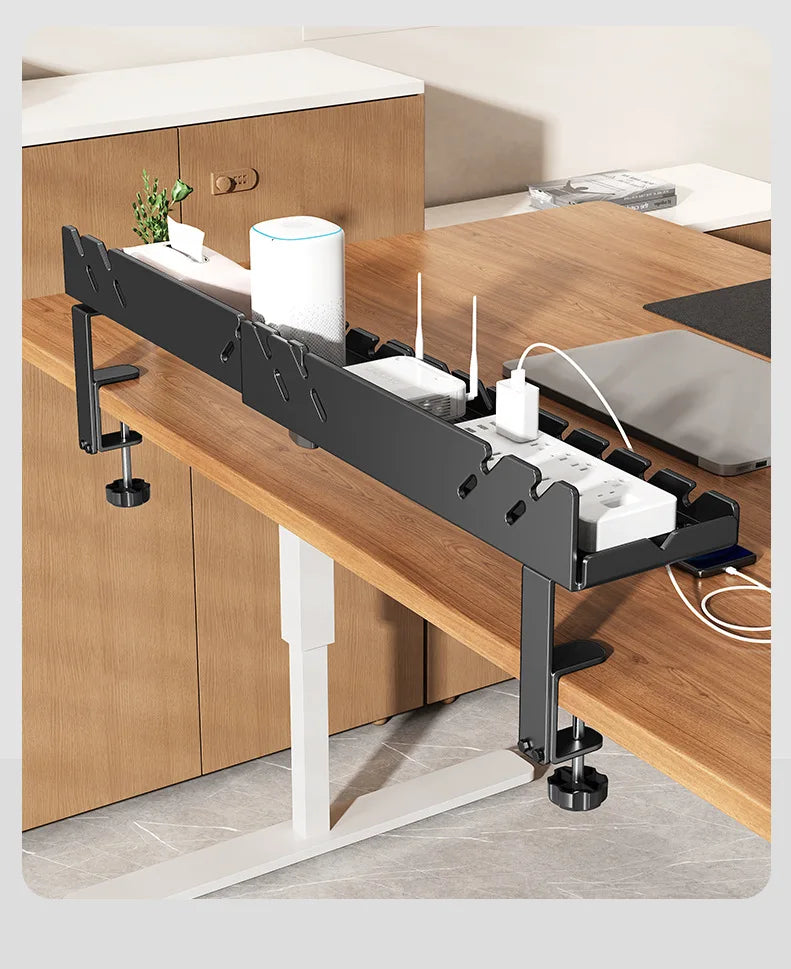 New Multi Functional Shelf Desk Under Table Hanging Metal Cable Holder Kitchen Organizer No-Drill Standing Desk Organizer