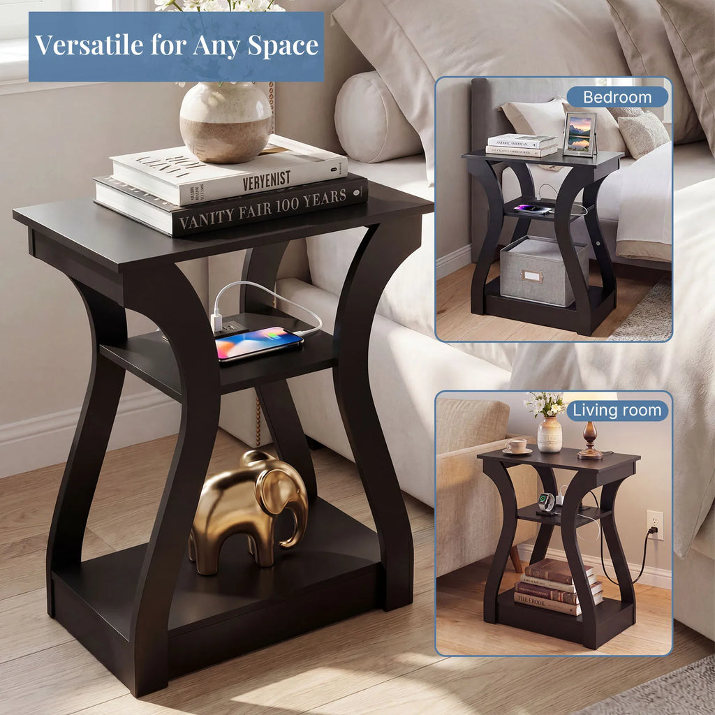 MCQ 2 Pack Living Room Cabinet with Charging Station