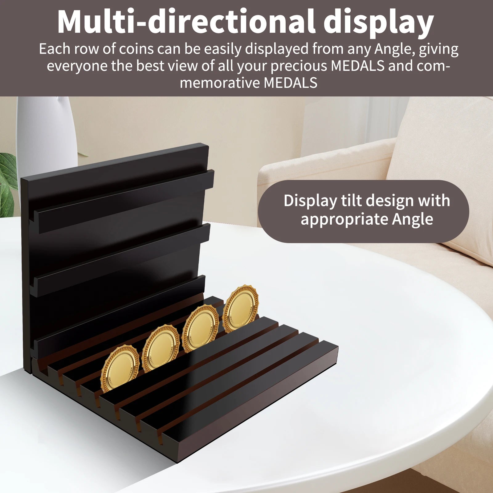 Coin Display Stand Wooden Commemorative Coin Display Rack Versatile Coin Shelf Coin Holder Desk Organizer For Collectors