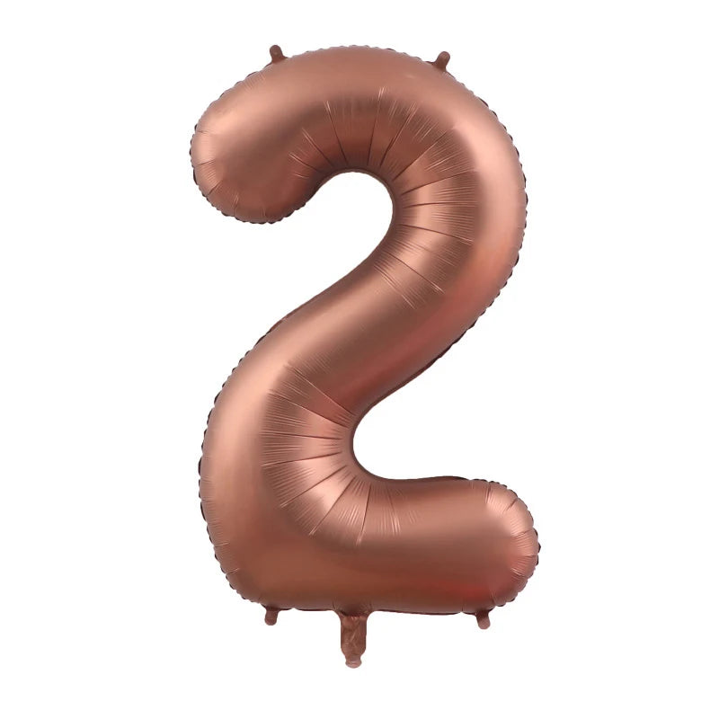 10/5/1Pc Brown Beige Cream 18inch Heart Balloons Cream Number Balloons 1 2 3 4 5 6 Birthday Number Foil Balloon Helium Air Globo
