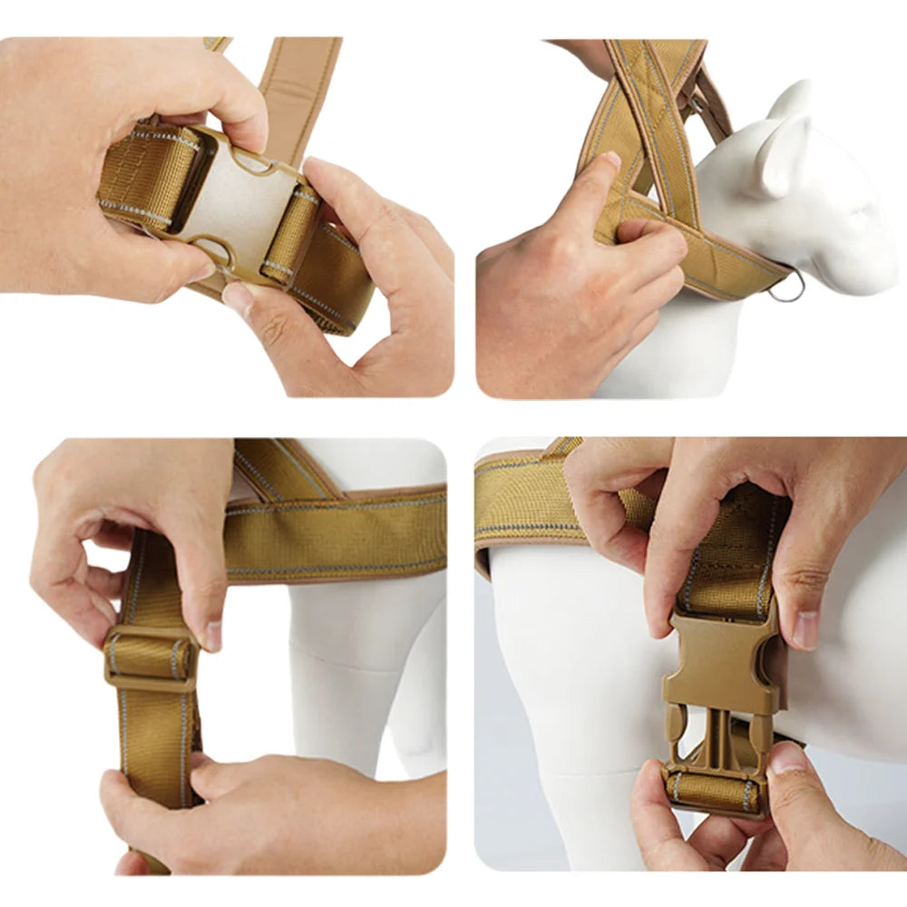 Tactical Anti-pull Dog Harness - 1000D Nylon Adjustable