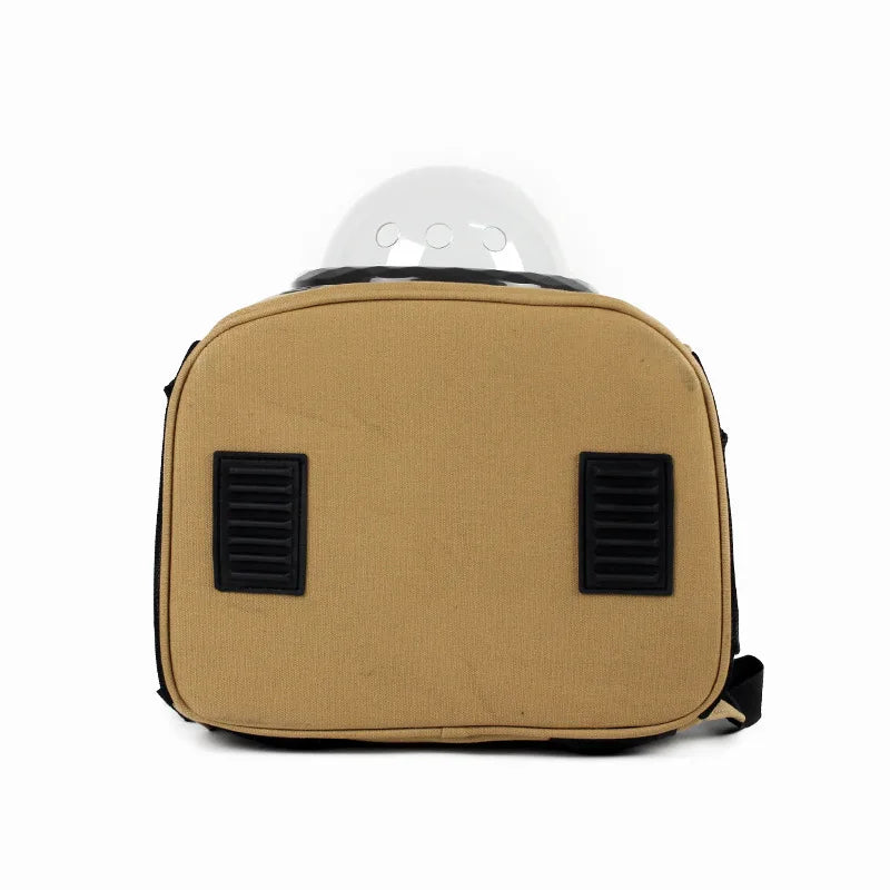 Fat Cat Backpack Carrier Denim Pet Backpack with Space Capsule Bubble for Small Medium Cats Puppy Dog Backpack for Travel Hiking