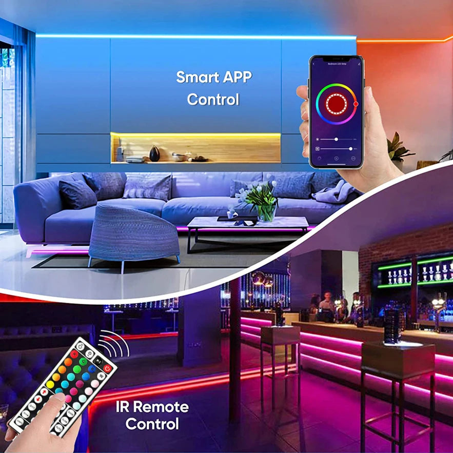 5V USB RGB Neon LED Strip Light 1M 2M 3M 4M 5M LED Neon Strip With App and 44key Remote Control For Home Decor Lights