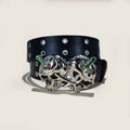 Women's Punk Skull Belt Harajuku Gothic Y2K Eyelet Skeleton Head