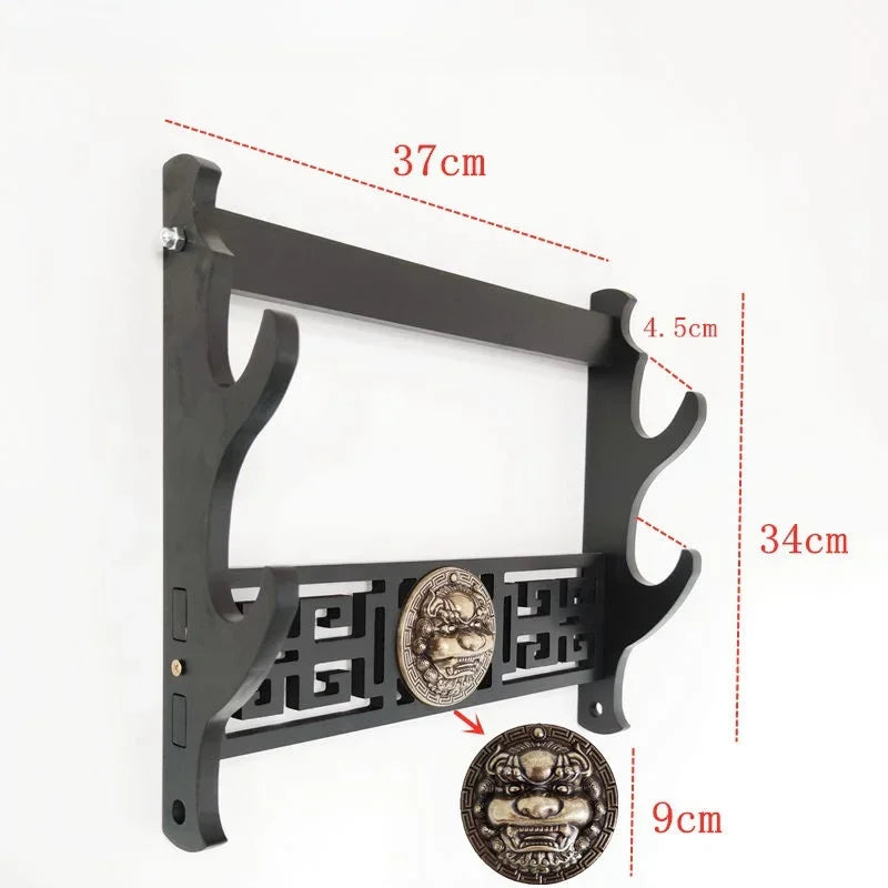 Wall Rapier Katana Shelf Support Wooden 4-Layers Wall Sword Stand Holder Display Real Size Japanese Katana Sabre Rack Decoration