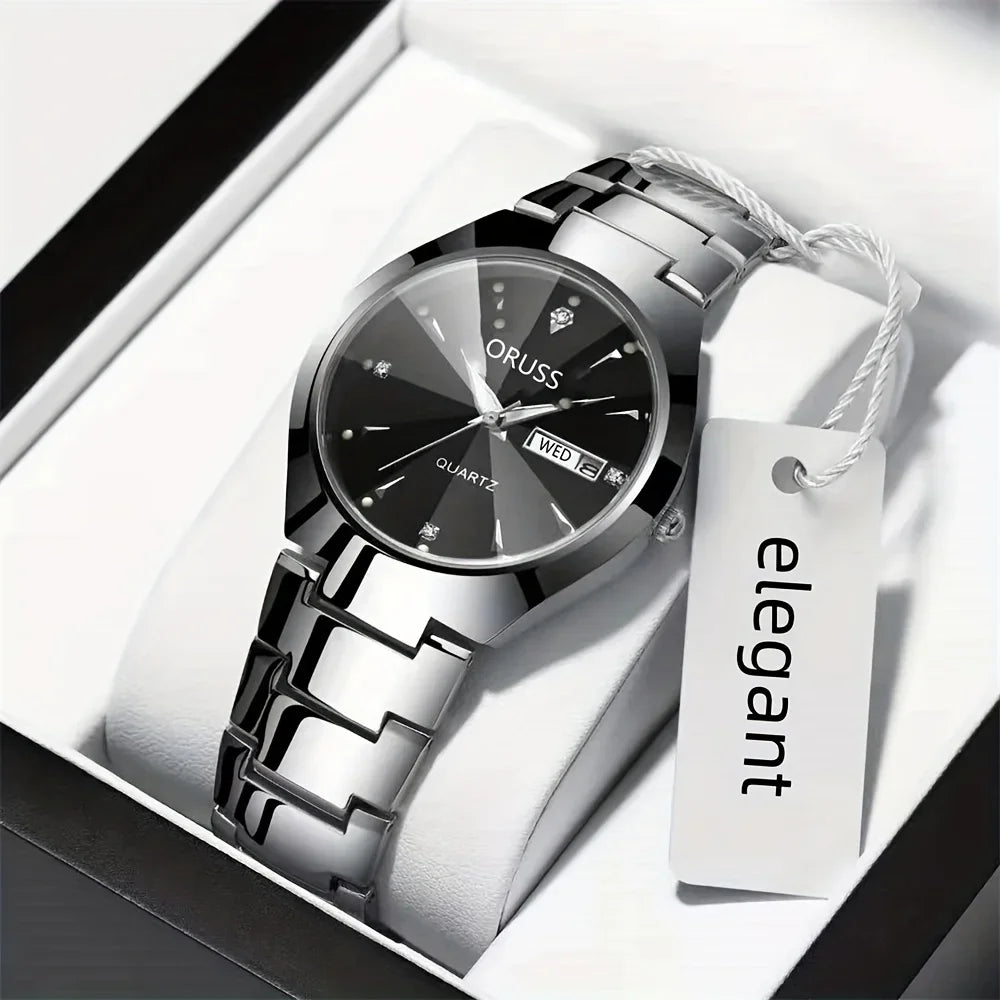 1/2pcs Couples Dial Cutting Quartz Watch Business Fashion Analog